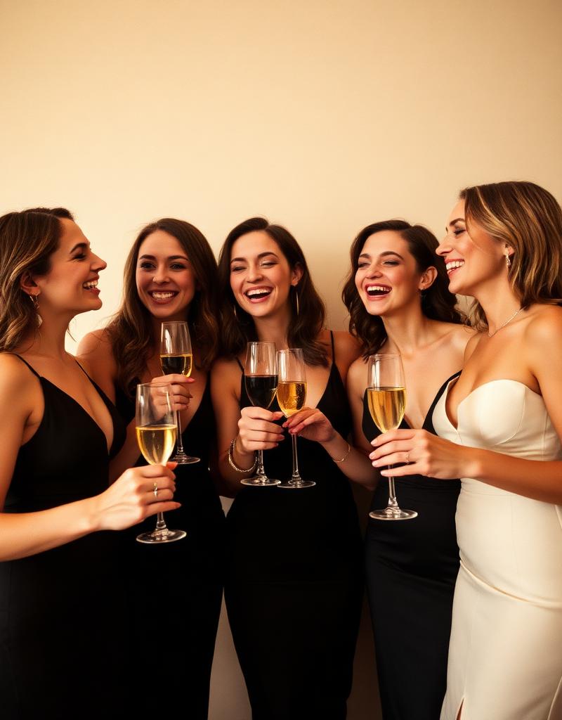 Group of friends with champagne